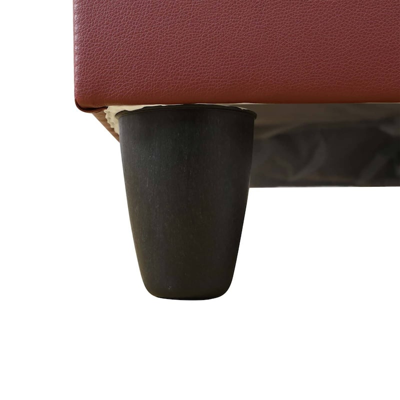 Black Faux Leather Storage Ottoman