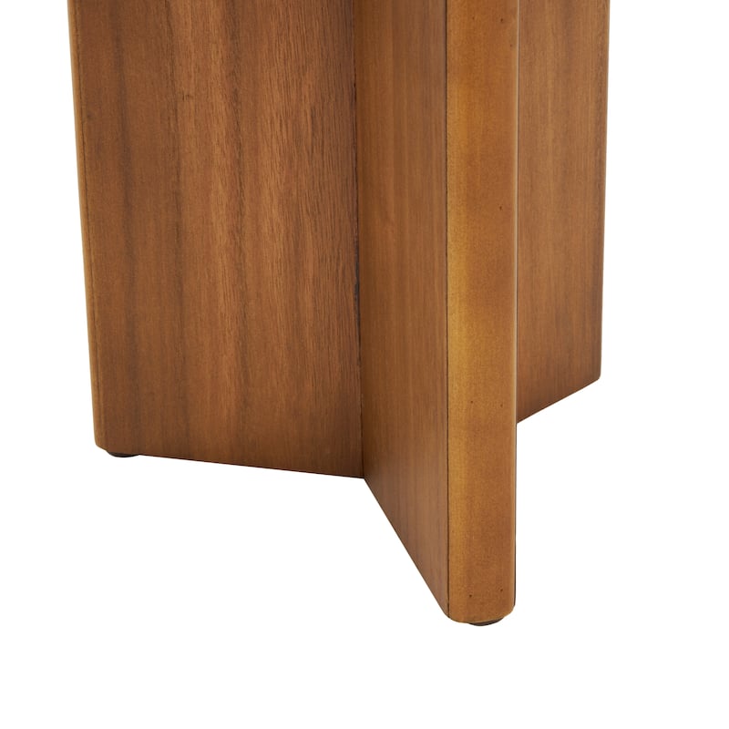 Black or Brown Wood Pedestal Accent Table (Set of 2)