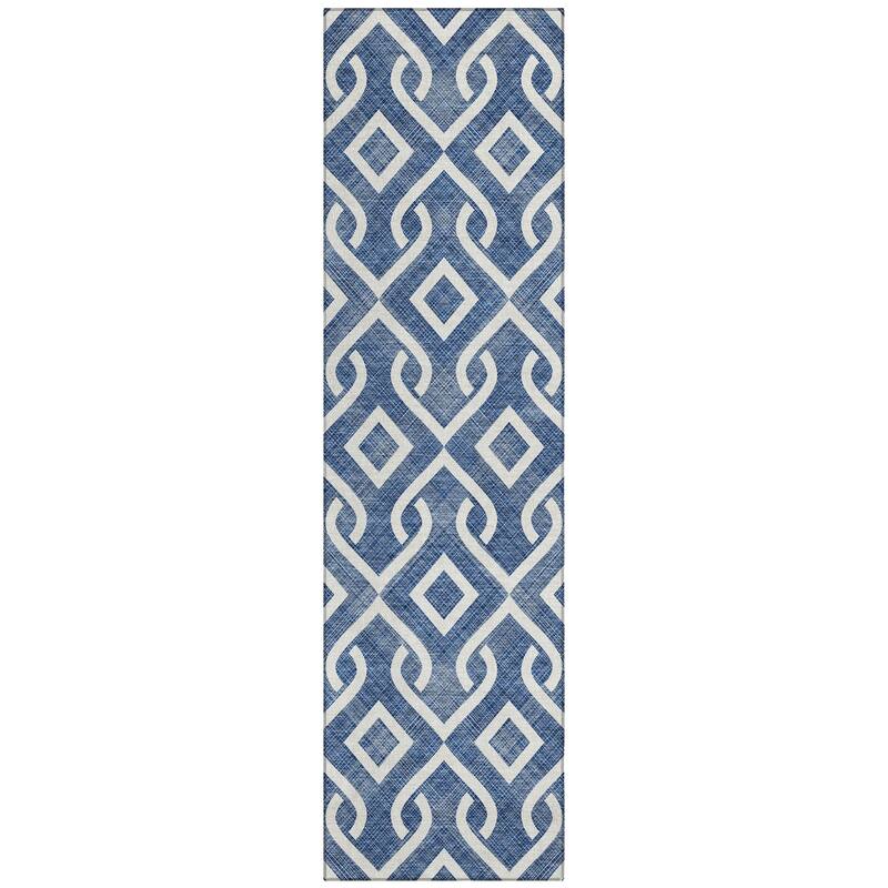 Machine Washable Indoor/ Outdoor Chantille Modern Trellis Rug