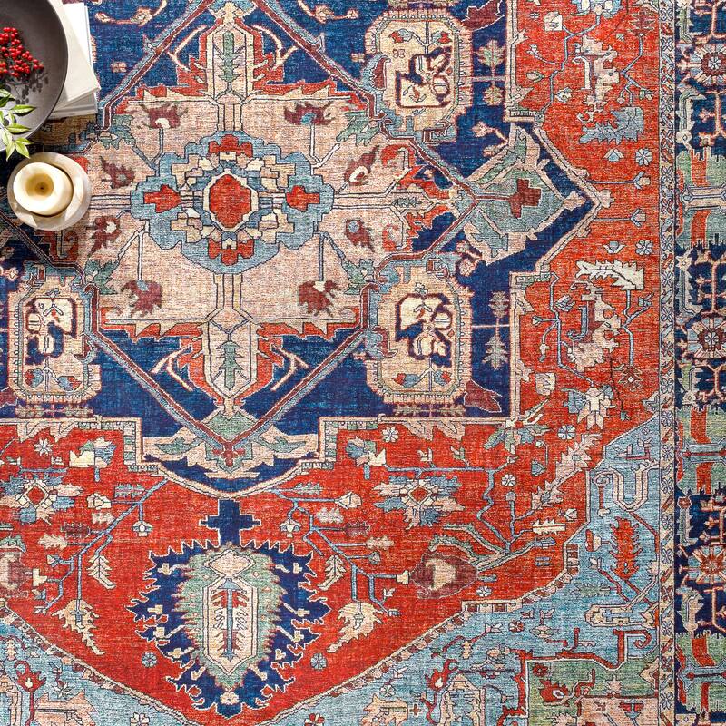 Livabliss Traditional Iris Medallion Area Rug