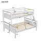 preview thumbnail 4 of 8, Twin over Full Bunk Bed Wood Frame Guardrail Bed with Ladder and Headboard & Footboard for Kids Teens