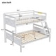 preview thumbnail 4 of 8, White Twin over Full Size Pine Wood Bunk Bed with ladder, Safety Guardrail, Perfect for Bedroom