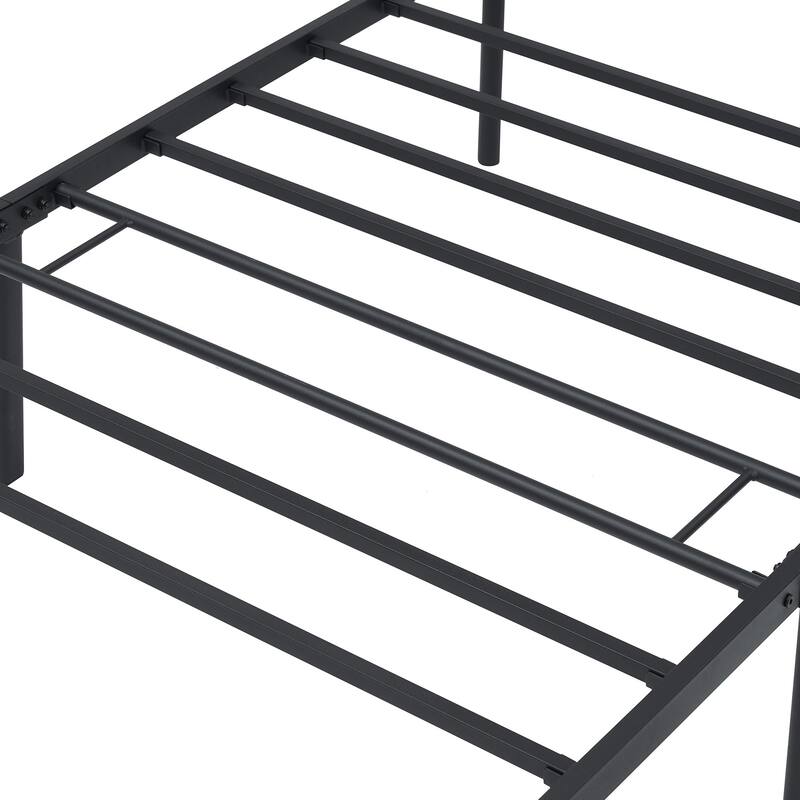 VECELO Twin Metal Platform Bed Frame 2-Pack Heavy Duty Steel Slat Support No Box Spring Storage Space Easy Assembly