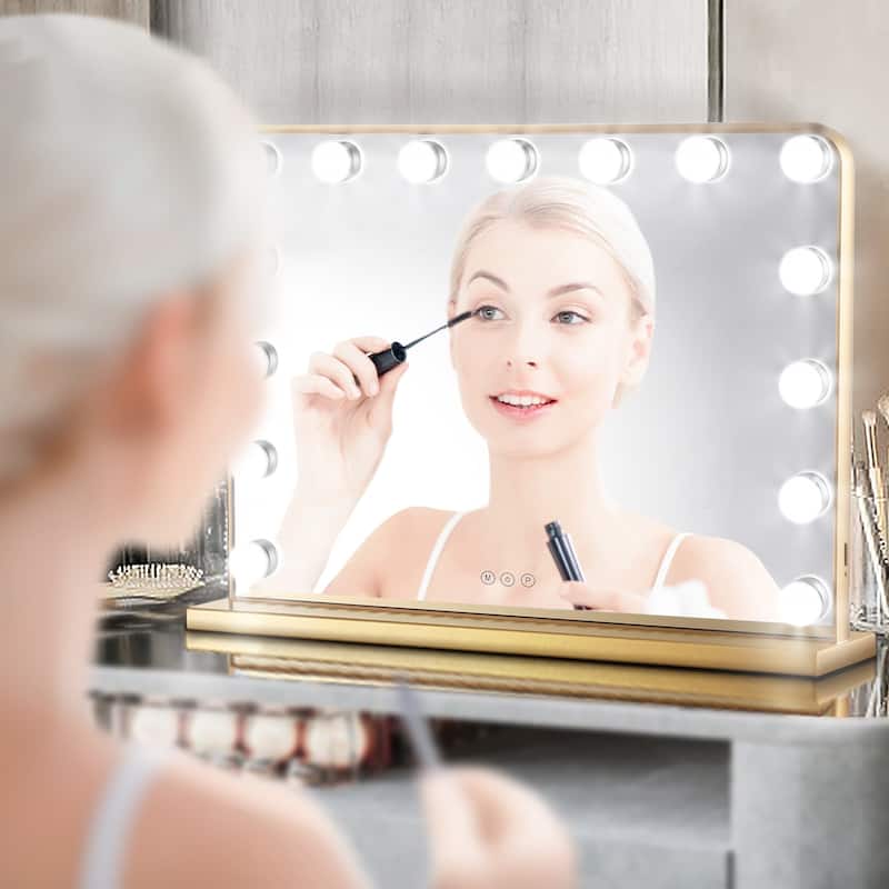 Keonjinn LED Makeup Hollywood Vanity Mirror with 15/18 LED Lights