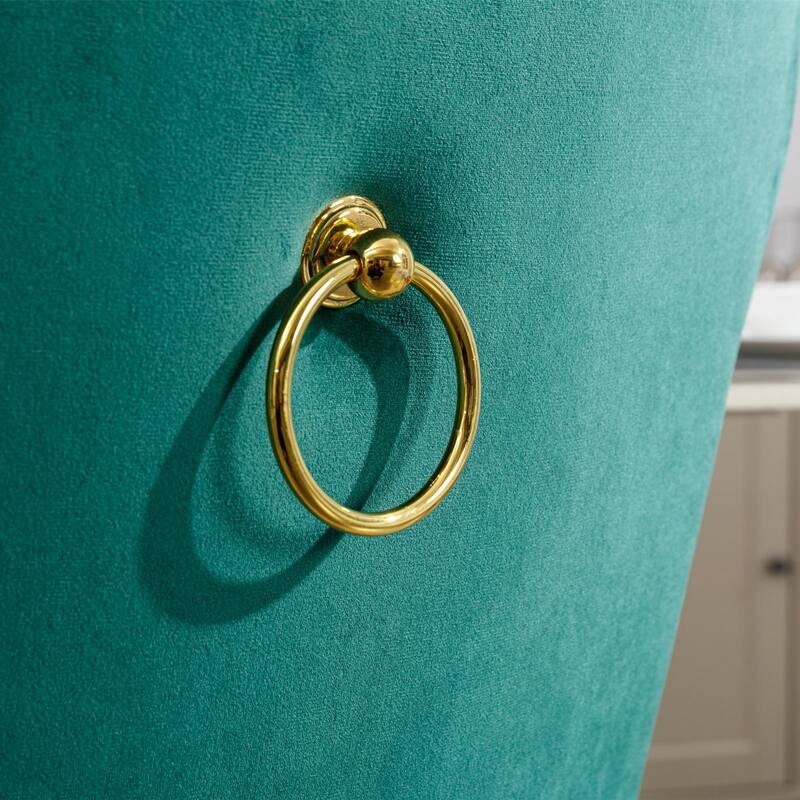 GDF Studio - Modern Velvet Upholstered Wood Dining Chair Set with Chrome Legs & Nailhead Trim (Set of 2)