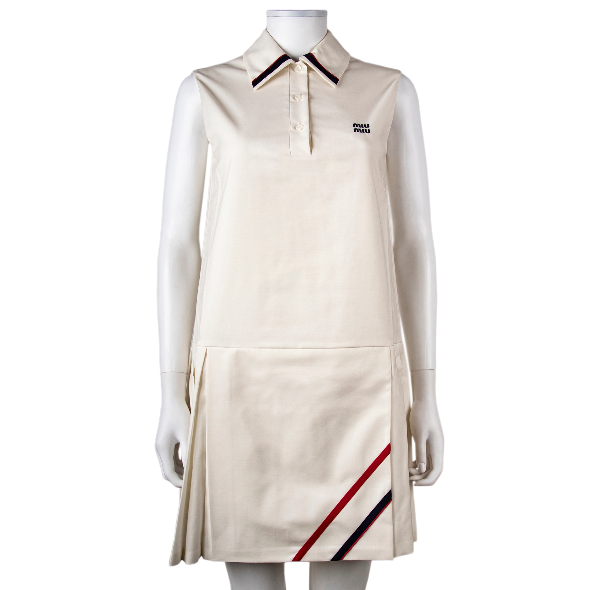 Miu Miu Pleated Fabric Mini Dress - Overstock - 43733216
