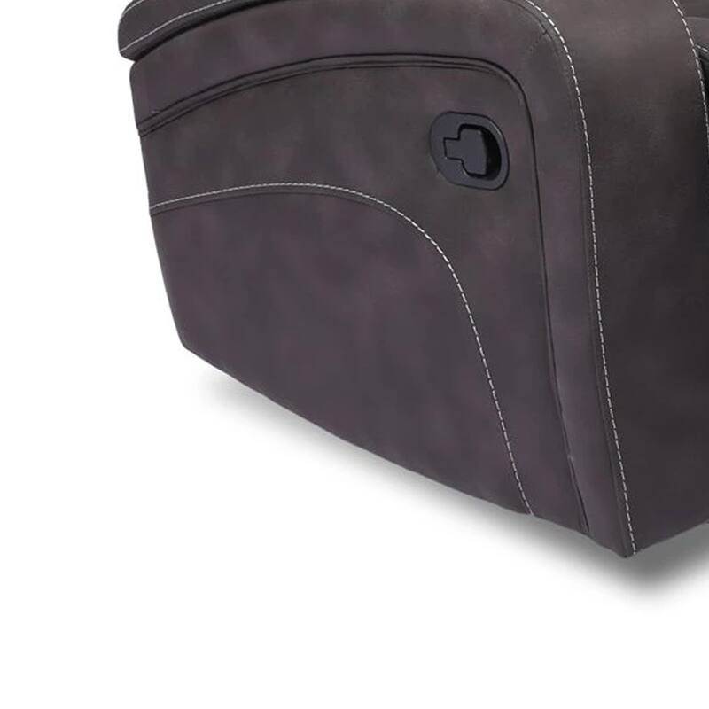 Dual Reclining Glider Loveseat with Lift Top Armrest and Cup Holders, Dark Gray