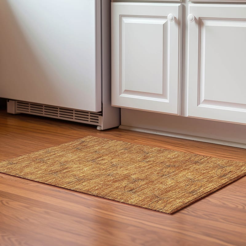 Premium Washable Super Soft Modern Symphony Mayfield Rug - Copper - 1'8" x 2'6"