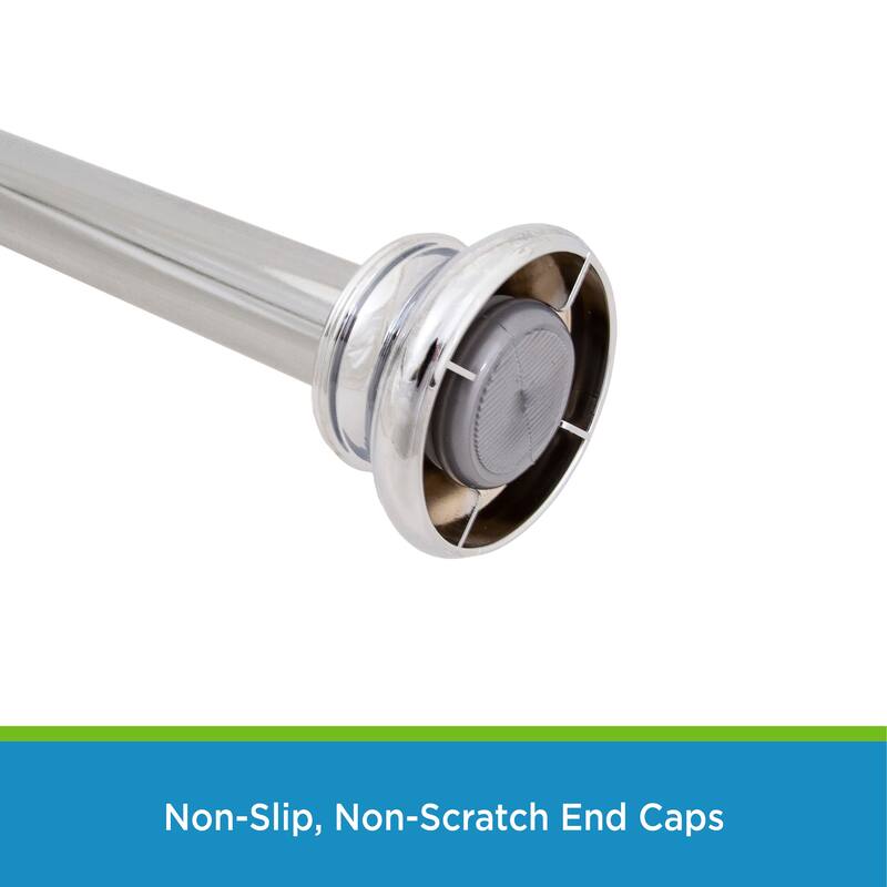Kenney Twist & Fit No Tools Bell End Camlock Tension Shower Curtain Rod, 42-72" - Chrome