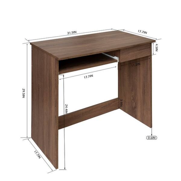 31-Inch Full Wooden computer desk with 1 keyboard tray and 1 drawer ...