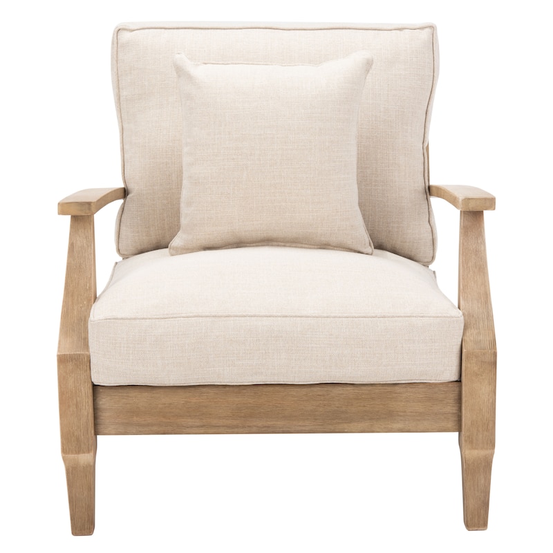 SAFAVIEH Couture Martinique Wood Patio Armchair. - 31.4" W x 35.6" L x 32.6" H
