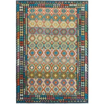 Flatweave Norwood Black/Turquoise Rug - 8'2" x 11'8"