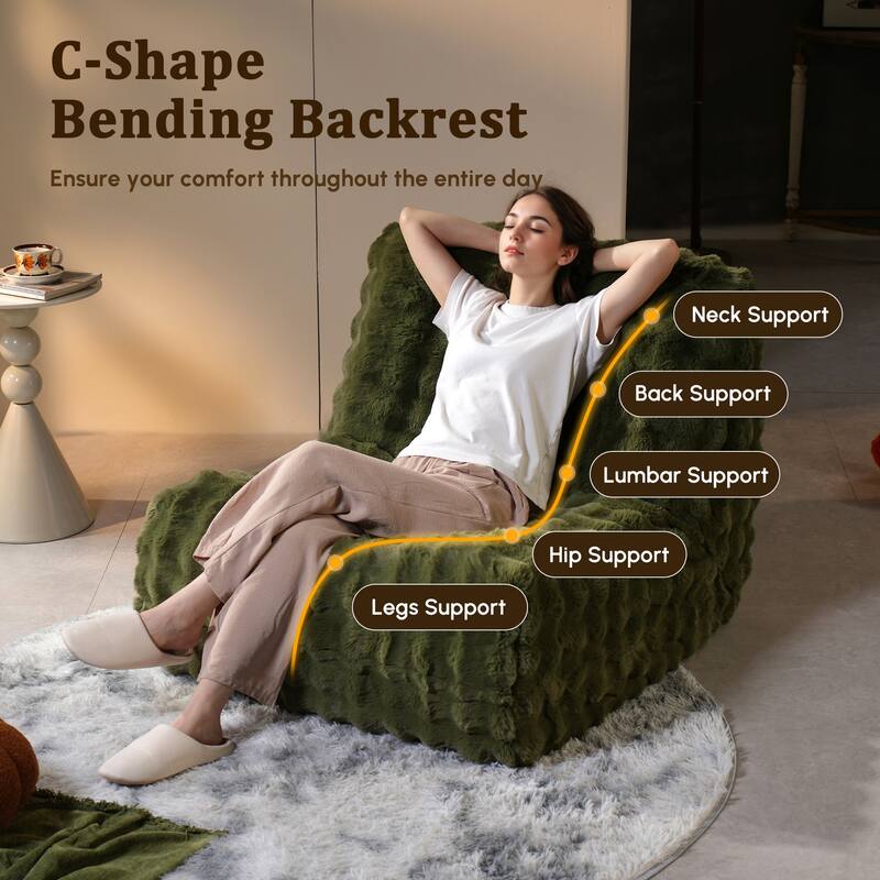 HOOOWOOO Lazy Floor Sofa Couch Corner Fireside Chair