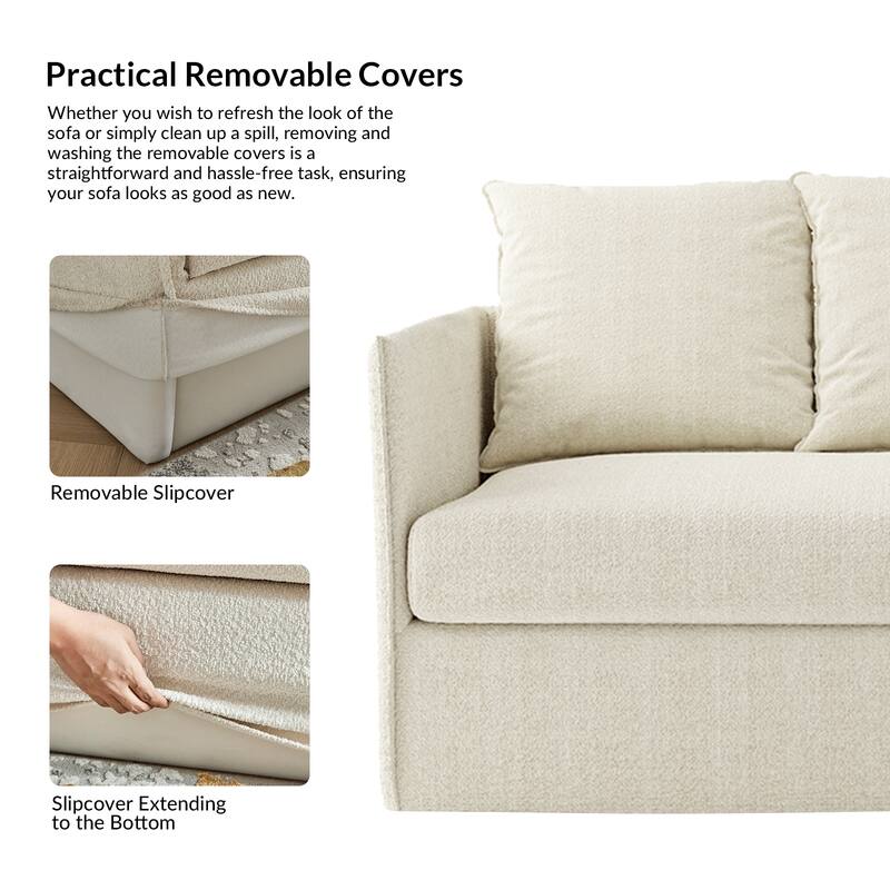 Gottfried 80" Slipcovered Sofa with Two Slipcovers by HULALA HOME