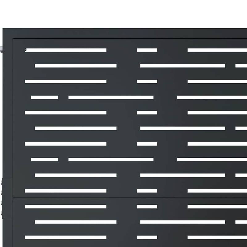 vidaXL Garden Gate Decorative Door Outdoor Anthracite Steel Square Design - 43.3 x 61.0"