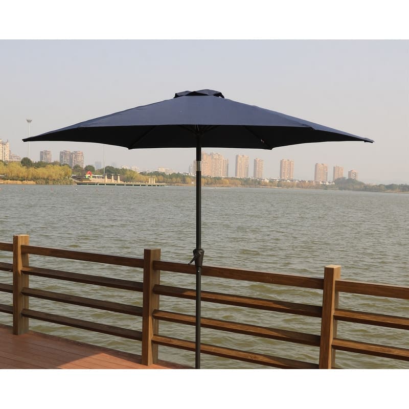 9 Feet Pole Umbrella with Carry Bag - Navy Blue