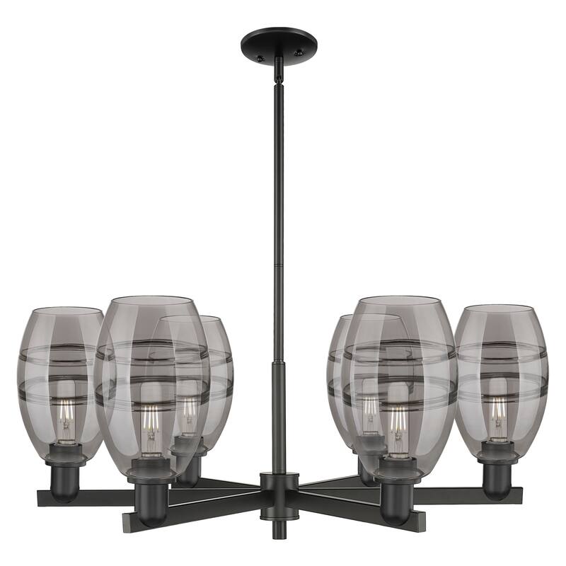 Innovations Lighting Endless Possibilities Arcadia - Vaz - 6 Light 36" Stem Hung Chandelier - Matte Black