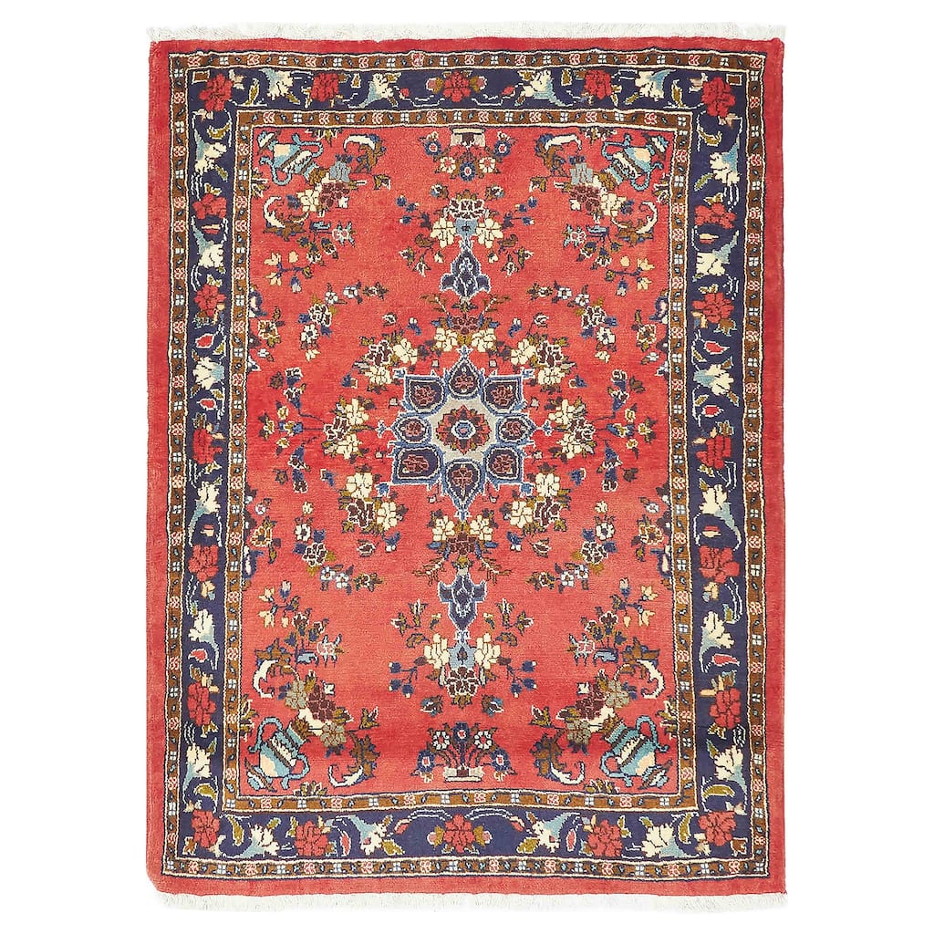 ECARPETGALLERY Hand-knotted Andelz Red Wool Rug - 3'7 x 4'10