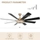 preview thumbnail 26 of 35, Bella Depot 72" Modern Large Ceiling Fan 6-speed Reversible with Dimmable Light and Remote for Family Room