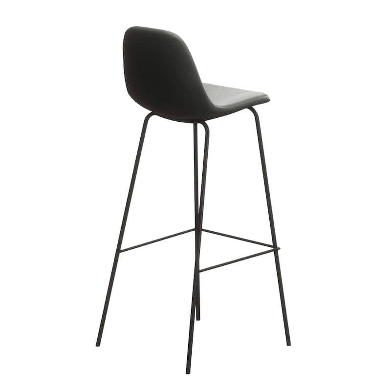 Maxine Vegan Leather Bar Height Stools Black Legs (Set of 2)