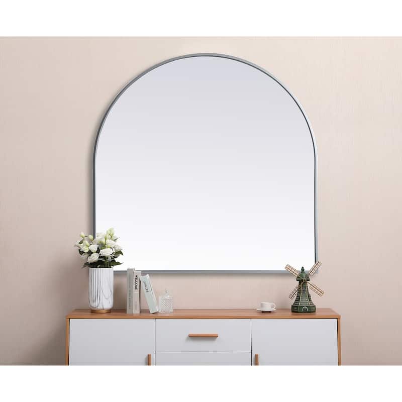 Indigo Home Metal Frame Arch Mirror 36x36 Inch