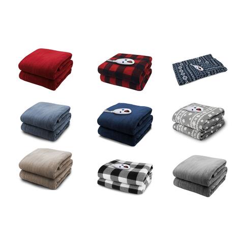 Pure Warmth Microplush Electric Heated Warming Throw Blanket Digital W