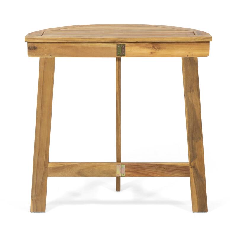 Westmount Outdoor 2 Seater Half-Round Folding Acacia Wood Bistro Table Set by Christopher Knight Home