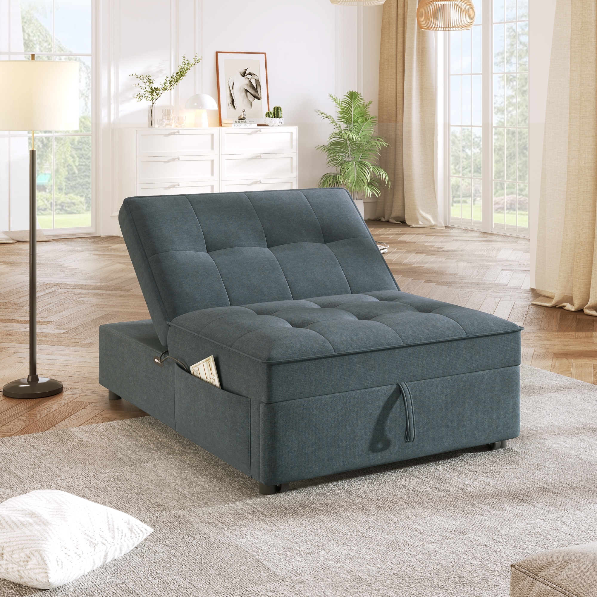 Storage Convertible Chairs Into Beds Seafuloy W Taupe Velvet Twin