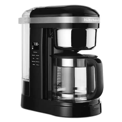KitchenAid Refurbished 12 Cup Drip Coffee Maker with Spiral Showerhead and Programmable Warming Plate, RKCM1209OB
