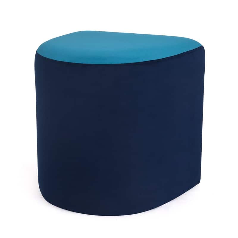 Adeco Modern Round Velvet Ottoman Foot Rest Stool Upholstered Footstool