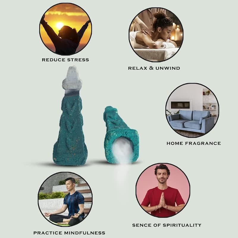 Aakriti Natural Waterfall Backflow Cones for Meditation, Aromatherapy - 100 pcs