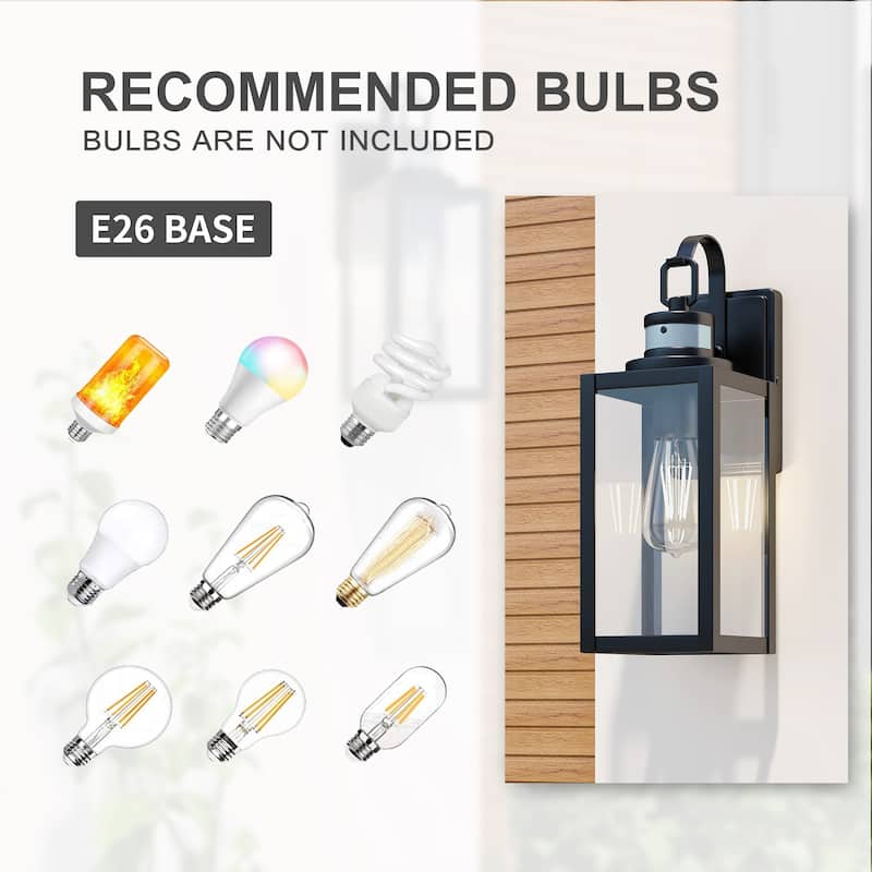 2Pack-1 Light Outdoor Wall Light Dusk to Dawn - 5"x6.65"x15.04"
