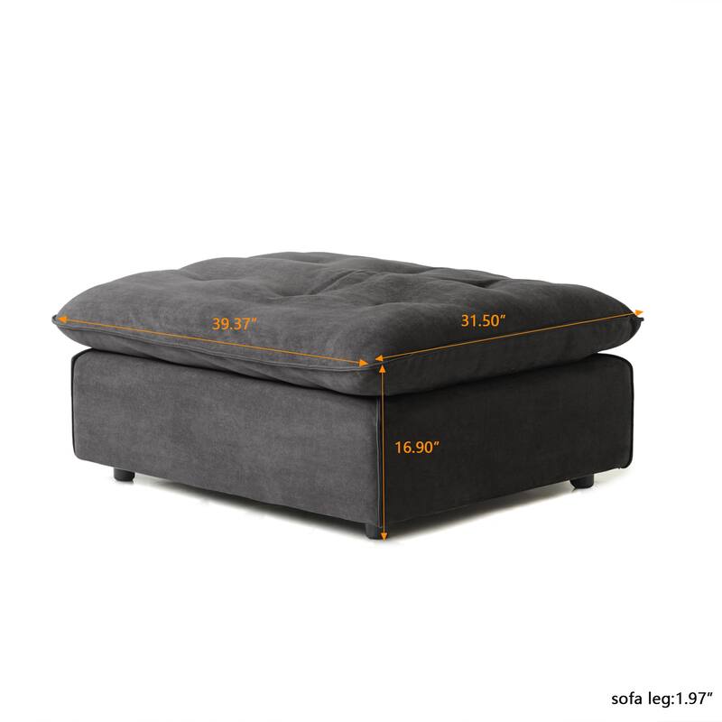 4 - Piece Frosted Velvet Sectional Sofa Oversize Lounge Sleep Couch