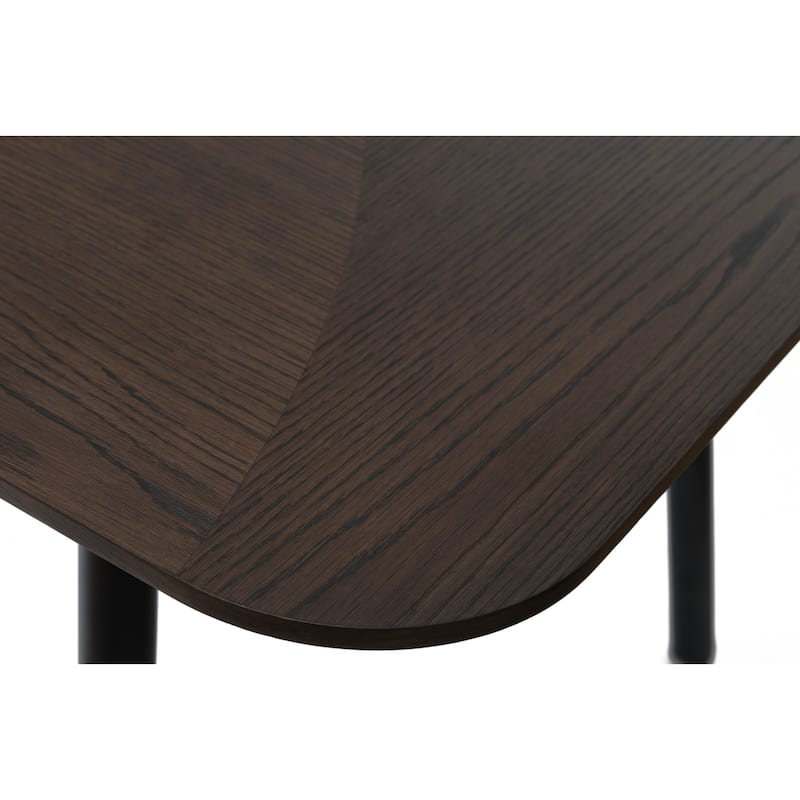 Rye Studio Modern Extendable Metal-Leg Dining Table, Espresso Oak - 35.5"W x 71"L x 29.7"H