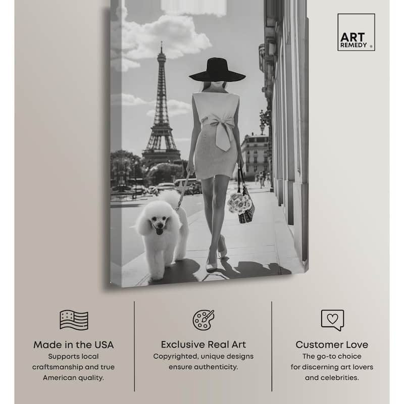 Poodle Paris Canvas by Art Remedy, Gallery Wrapped