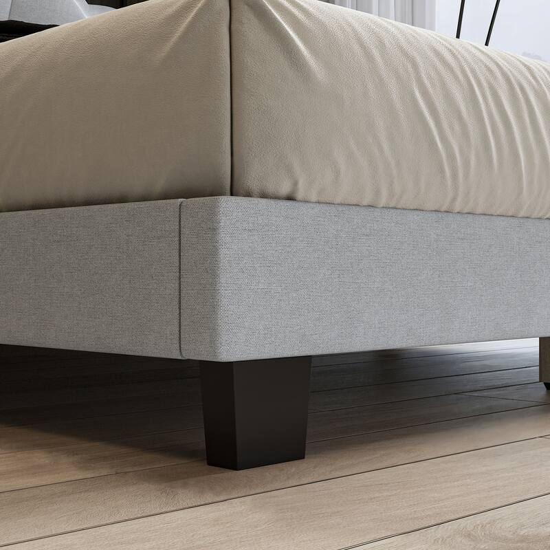 TB117 - Certified Queen Upholstered Bedroom Bed, Polyester Upholstered, Safe & Durable