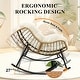 preview thumbnail 7 of 44, Oversized Indoor Outdoor Royal Papasan Rocking Chair, Patio Egg Rocker with Cushions, 450 lb Capacity