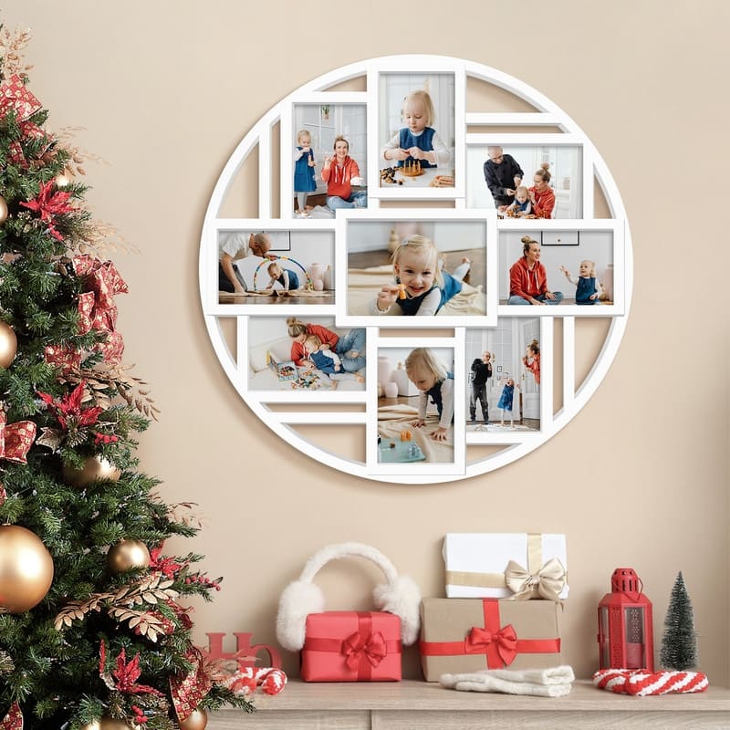 HELLO LAURA 9 Openings Collage Picture Frame Black Family Pictures Wall Decor - Black