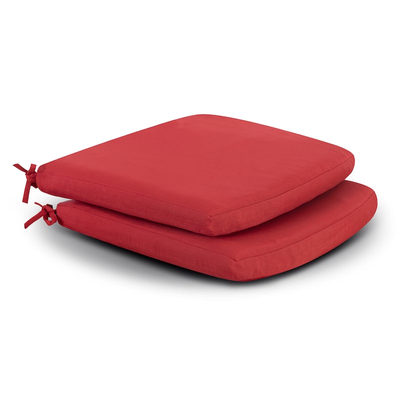 Outdoor Indoor 2-Pack 18'' x 20'' Chair Replacement Seat Cushions - Red