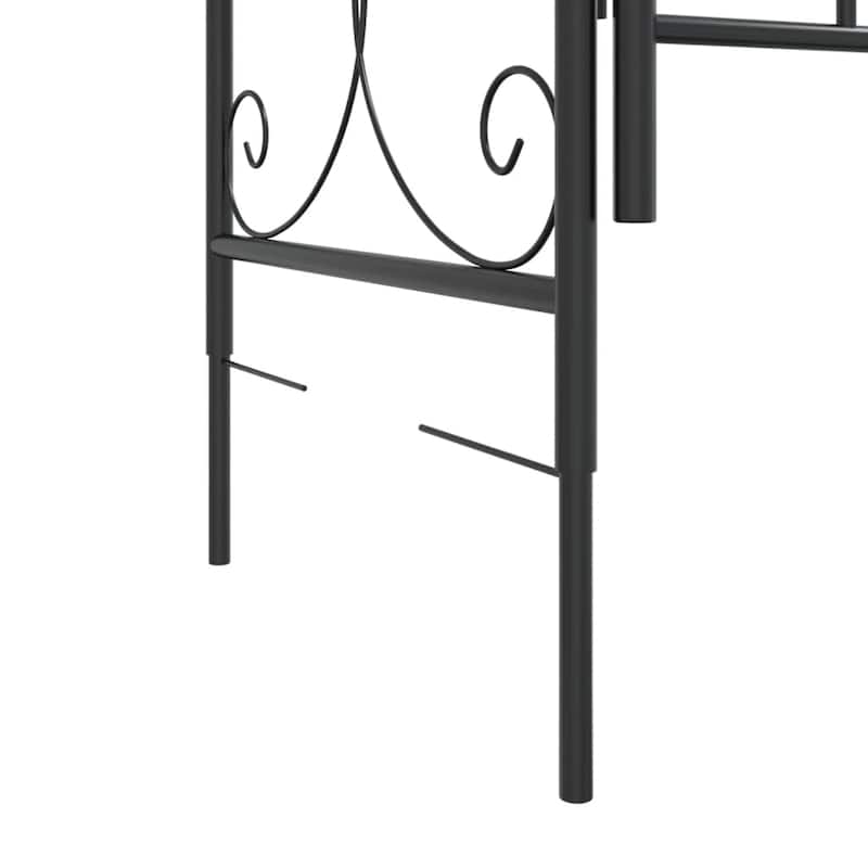 vidaXL Garden Arch With Gate Black Powder-coated steel Extra Tall
