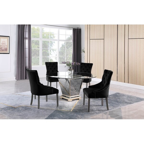 60 inch round hotsell glass dining table set