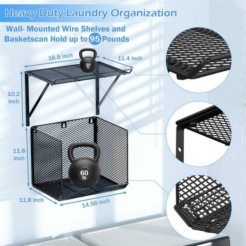 Modern Wall Mount Shelf - 14.17"D x 11.8"W x 11.8"H