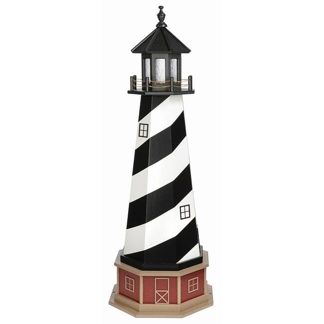 Cape Hatteras Replica Hybrid Poly and Wood Lighthouse with Base.. - Revolving Light - 5 Foot