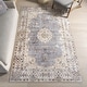 preview thumbnail 5 of 36, Nuloom Teja SplashGuard Persian Medallion Machine Washable Area Rug 4' x 6' - Light Grey
