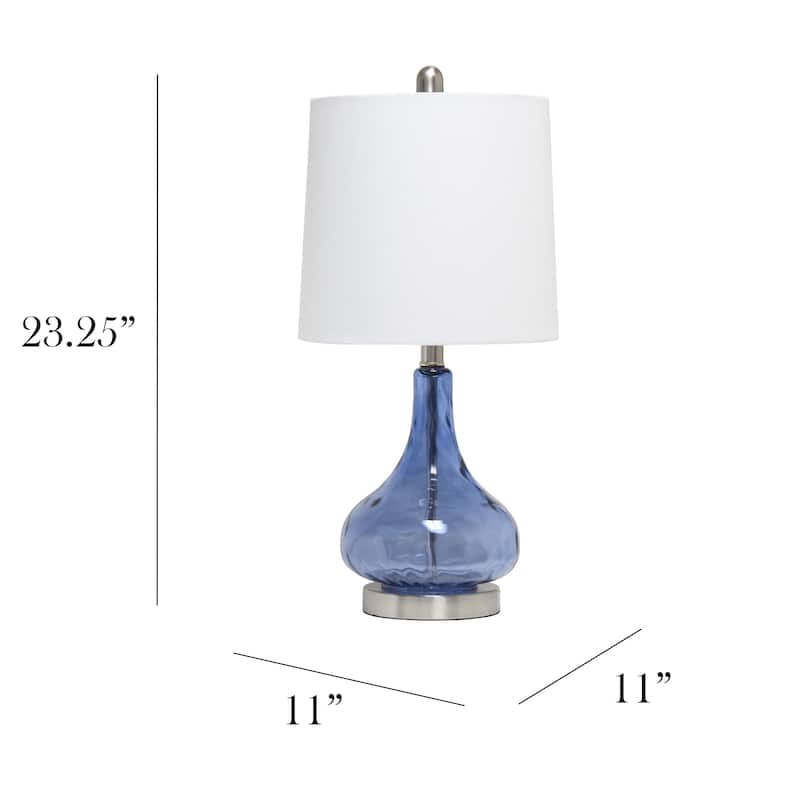 23.25" Modern Timeless Colored Dimpled Glass Table Lamp