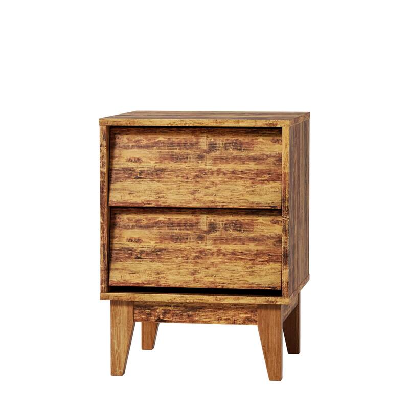 Anmytek 2 - Set Nightstands with Vintage - style & Bevel Design