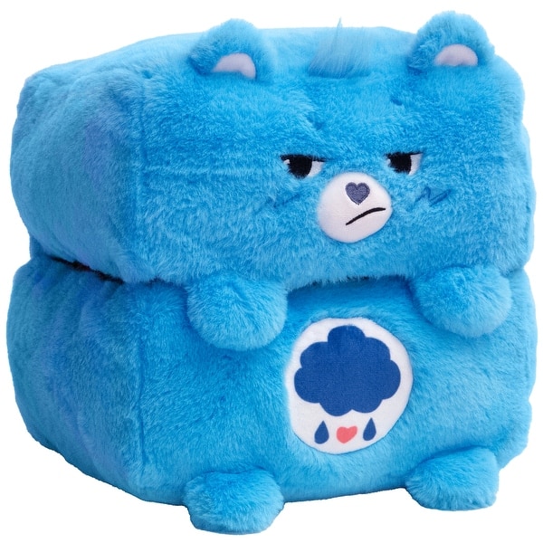 slide 2 of 6, Happy Nappers: Care Bears 10" Pop N' Play Cube / Pillow - Grumpy Bear Blue