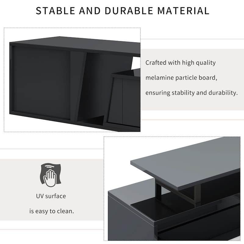 Modern Rectangle TV Stand with Drawers and Cabinet