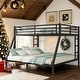 preview thumbnail 1 of 9, Metal Queen over King Bunk Bed Space-Saving for Teens and Adults