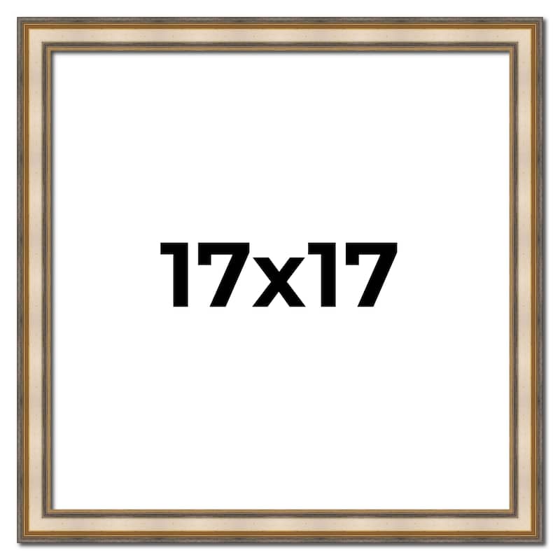 17x17 Frame Gold Solid Wood Shadow Box Width 1.5 Inches | Interior Frame Depth 2 3/8 Inches